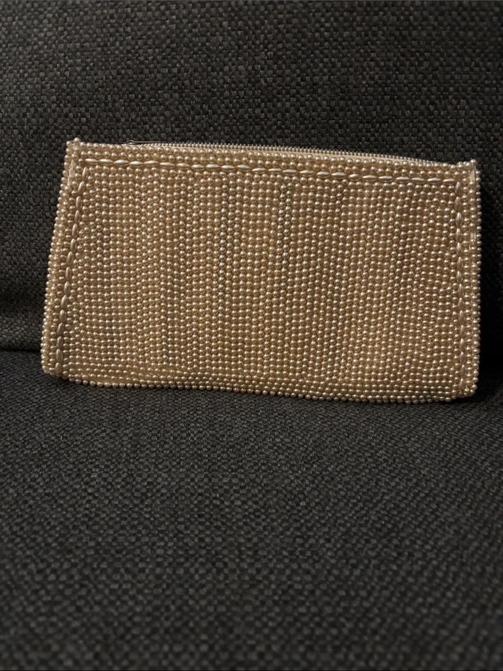Vintage ivory beaded clutch